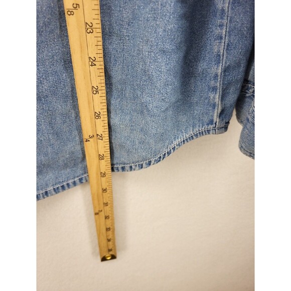 Bobbie Brooks Womens Top Blue Large Cotton Denim Fall Embroidered Long Sleeve - Picture 7 of 16